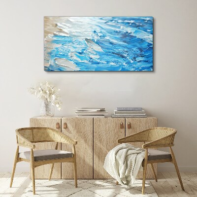 Waves in shades of blue Print on canvas