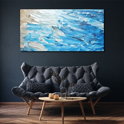 Waves in shades of blue Print on canvas