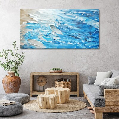 Waves in shades of blue Print on canvas