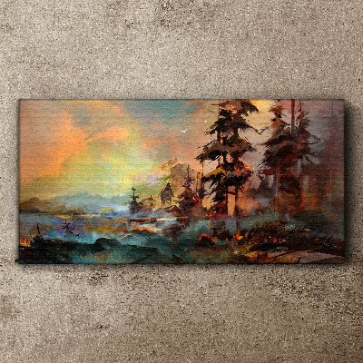 Mysterious mountain landscape Print on canvas