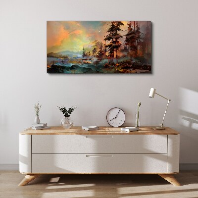 Mysterious mountain landscape Print on canvas