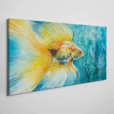 Goldfish in colored water Canvas wall art