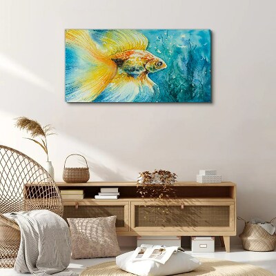 Goldfish in colored water Canvas wall art