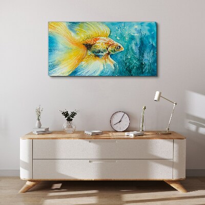 Goldfish in colored water Canvas wall art