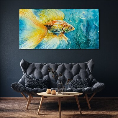 Goldfish in colored water Canvas wall art