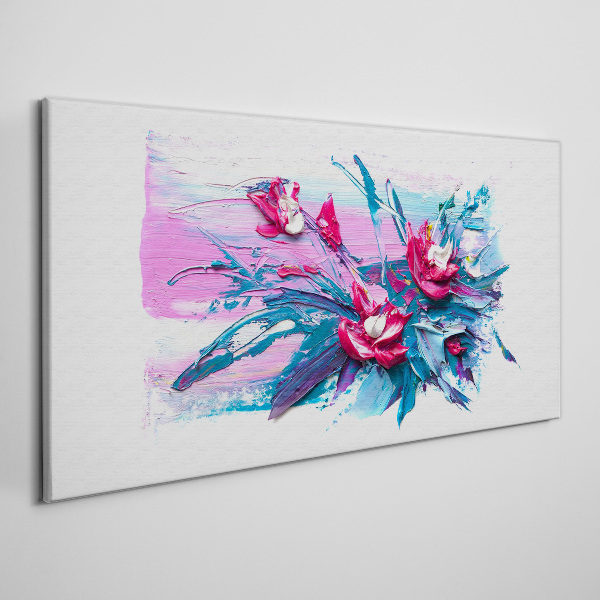 A floral arrangement in intense colours Print on canvas