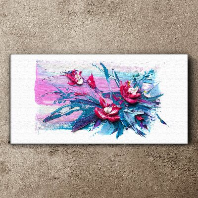 A floral arrangement in intense colours Print on canvas