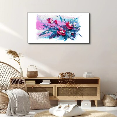 A floral arrangement in intense colours Print on canvas