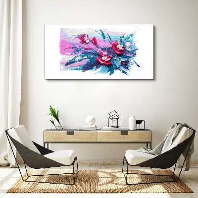 A floral arrangement in intense colours Print on canvas