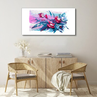 A floral arrangement in intense colours Print on canvas