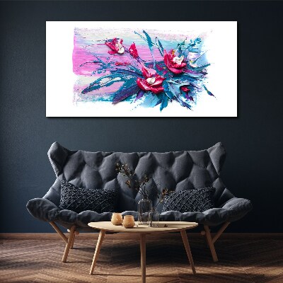 A floral arrangement in intense colours Print on canvas