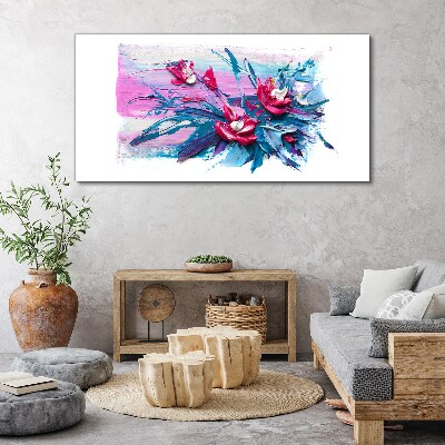A floral arrangement in intense colours Print on canvas