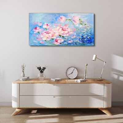 Floral harmony in blue Print on canvas