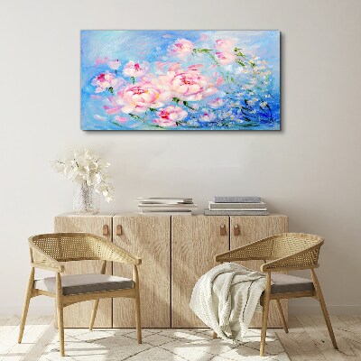 Floral harmony in blue Print on canvas