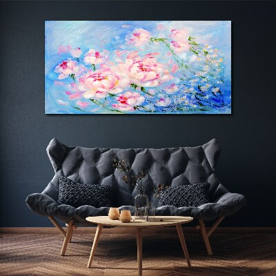 Floral harmony in blue Print on canvas