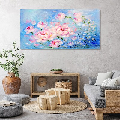 Floral harmony in blue Print on canvas
