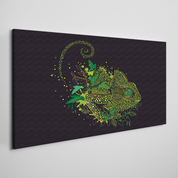 Chameleon in green Canvas wall art