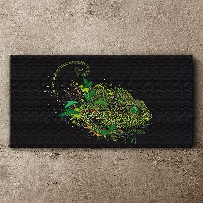 Chameleon in green Canvas wall art