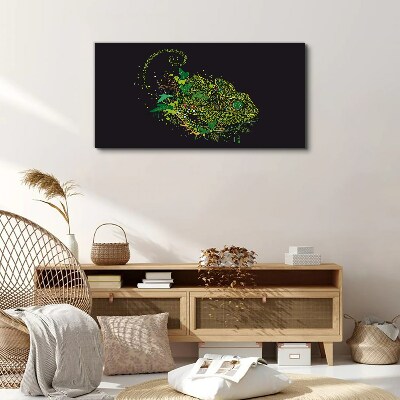 Chameleon in green Canvas wall art