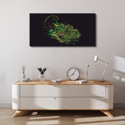 Chameleon in green Canvas wall art