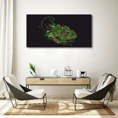 Chameleon in green Canvas wall art