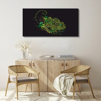 Chameleon in green Canvas wall art