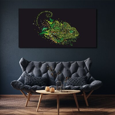Chameleon in green Canvas wall art