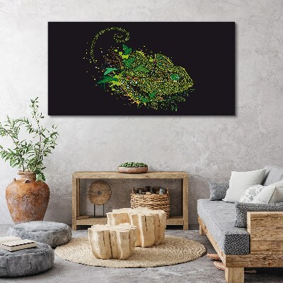 Chameleon in green Canvas wall art