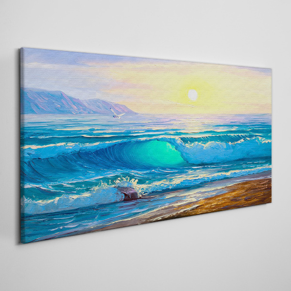 A quiet morning by the sea Canvas wall art