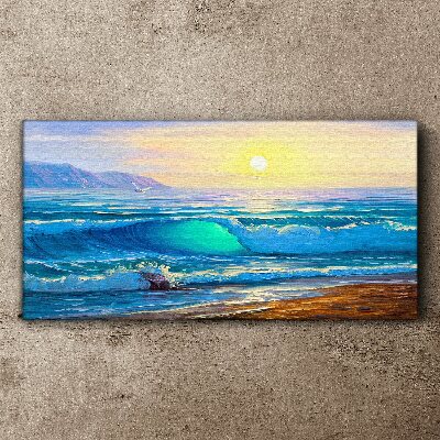 A quiet morning by the sea Canvas wall art