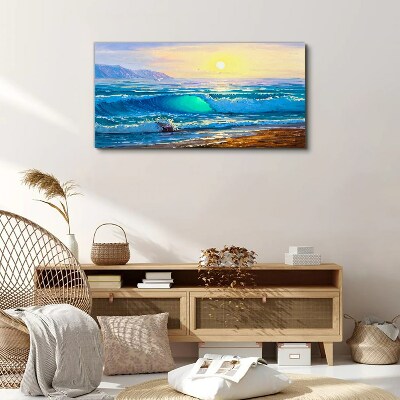 A quiet morning by the sea Canvas wall art