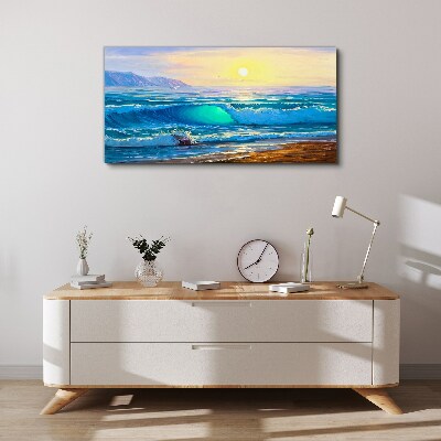 A quiet morning by the sea Canvas wall art