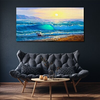 A quiet morning by the sea Canvas wall art