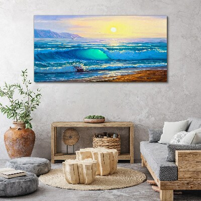 A quiet morning by the sea Canvas wall art