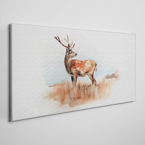 Deer in the meadow Print on canvas