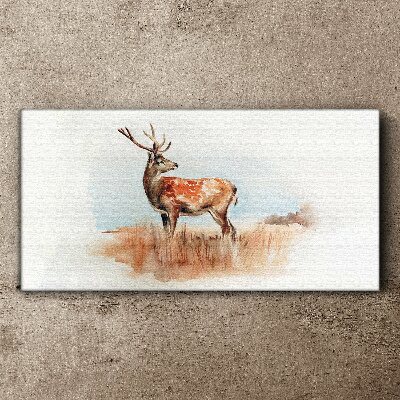 Deer in the meadow Print on canvas