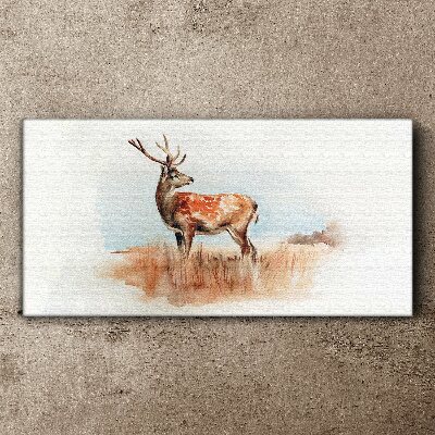 Watercolor animal deer Canvas print