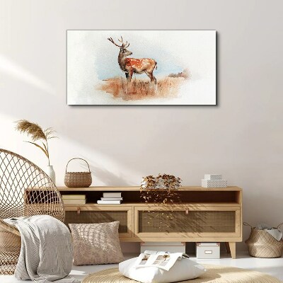 Deer in the meadow Print on canvas