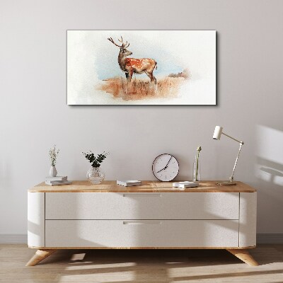 Deer in the meadow Print on canvas