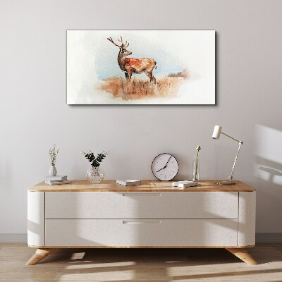 Watercolor animal deer Canvas print