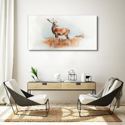 Deer in the meadow Print on canvas