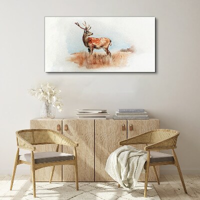 Deer in the meadow Print on canvas