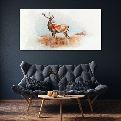 Deer in the meadow Print on canvas