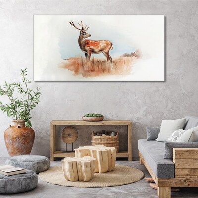 Deer in the meadow Print on canvas