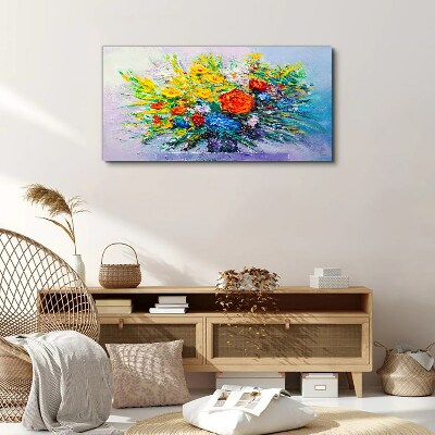 A floral arrangement in intense colours Canvas wall art