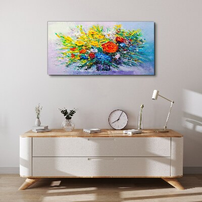 A floral arrangement in intense colours Canvas wall art