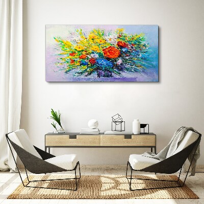 A floral arrangement in intense colours Canvas wall art