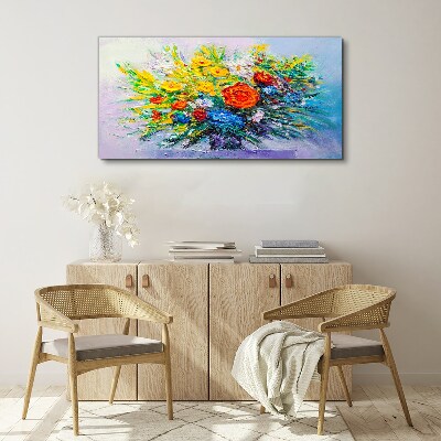 A floral arrangement in intense colours Canvas wall art