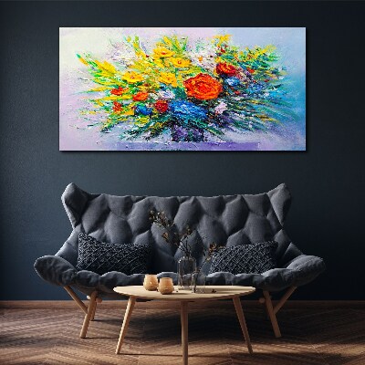 A floral arrangement in intense colours Canvas wall art