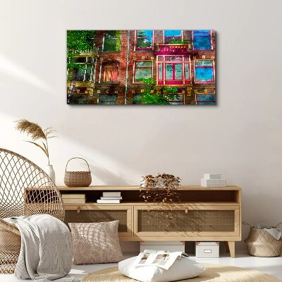 The colorful facades of Amsterdam's tenement houses Print on canvas